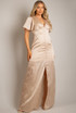 Metallic Button Up Maxi Dress