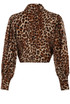 Leopard Print Tie Front Blouse