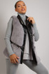 PU Fur Trim Grey Gilet