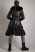 PU Fur Trim Coat