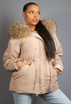 Padded Parka With Fur Trim