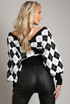 Argyle Check Wrap Jumper