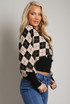 Argyle Check Wrap Jumper