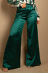 High Waisted Satin Wide Leg Trousers