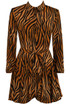 Ombre Zebra Print Belted Shirt Dress