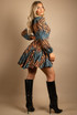 Ombre Zebra Print Belted Shirt Dress