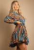 Ombre Zebra Print Belted Shirt Dress