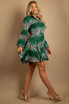 Ombre Zebra Print Belted Shirt Dress