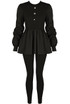 Ruched Sleeve Knitted Peplum Top & Trouser Set