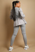 Ruched Sleeve Knitted Peplum Top & Trouser Set