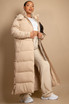 Longline Puffer Jacket With Hood