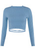 Cropped Ribbed Jumper With Tie Hem