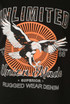'UNLIMITED' Slogan Eagle Print T-Shirt