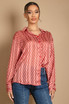 Lattice Print Chiffon Blouse 