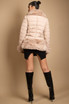 Fitted Quilted Puffer Jacket With Faux Fur