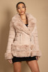 Fitted Quilted Puffer Jacket With Faux Fur