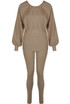 Pleated Round Neck Jumper & Trouser Set