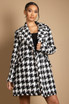 Boucle Houndstooth Double Breast Coat