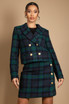 Wool Check Cropped Blazer & Skirt Co-Ord