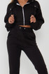 Cropped Hooded Sweatshirt And Joggers Set