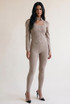 Cut Out Trim Ribbed Jumper & Trouser Set