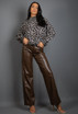 Faux Leather Wide Leg Trouser