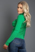 Ribbed High Neck Button Trim Jumper