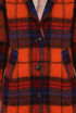 Tartan Check Wool Blend Coat