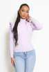 High Neck Frilled Jumper With Button Detail