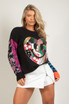 Sequin Embellished Motif Fluffy Knit Jumper