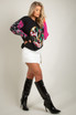Sequin Embellished Motif Fluffy Knit Jumper