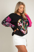 Sequin Embellished Motif Fluffy Knit Jumper