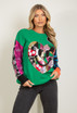 Sequin Embellished Motif Fluffy Knit Jumper