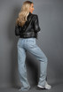 Cropped PU Biker Jacket