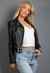 Cropped PU Biker Jacket