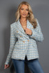 Woven Metallic Stitch Military Blazer