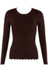 Scallop Hem Ribbed Jumper