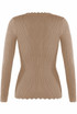 Scallop Hem Ribbed Jumper