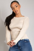 Scallop Hem Ribbed Jumper