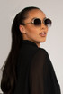 Round Sunglasses With Chain Edge