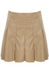 Faux Leather Pleated A-Line Skirt