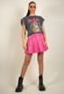 Faux Leather Pleated A-Line Skirt