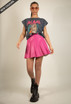 Faux Leather Pleated A-Line Skirt
