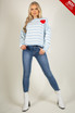 Heart Motif Striped Jumper