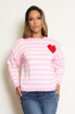 Heart Motif Striped Jumper