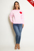 Heart Motif Striped Jumper