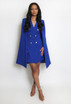 Cape Belted Blazer Dress