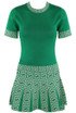 Geo Print Fine Knit Short Sleeve Top And Skirt Set