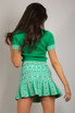 Geo Print Fine Knit Short Sleeve Top And Skirt Set