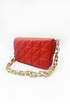 Faux Leather Woven Chain Shoulder Bags 